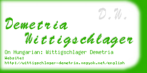 demetria wittigschlager business card